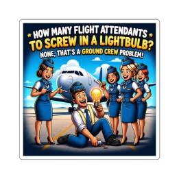 Square Stickers - Ilustracion estilo cartoon retro de alto impacto visual para tripulacion aerea en aeropuerto person...