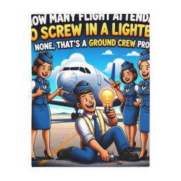 Velveteen Microfiber Blanket (Two-sided print) - Ilustracion Retro de Tripulacion y Personal de Vuelo - mockup