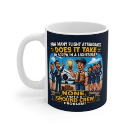 Mug 11oz - Retro-Modern Cartoon Aviator Crew Coffee Mug with Bright Airport Humor, Gift for Flight and Aviation Fans...