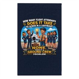 Rally Towel, 11x18 - Retro-Modern Cartoon Ground Crew & Airport Humor Design for Aviation Fans, Flight Staff, and Coc...