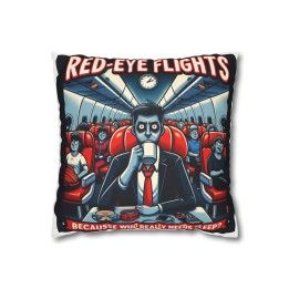 Faux Suede Square Pillowcase Double Sided Retro Night Flight Cartoon Design with Concealed Zipper - mockup
