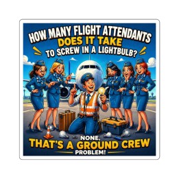 Square Stickers Glossy Vinyl 3M Adhesive Retro Modern Aviation Cartoon, 4 Sizes, Indoor Use, Not Waterproof - mockup