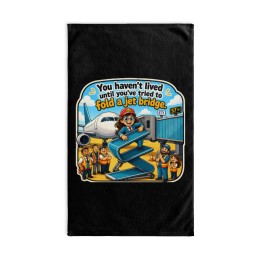 Hand Towel - You haven't lived until you've tried to fold a jet bridge. Soft 52/48 poly-cotton airport design - mockup