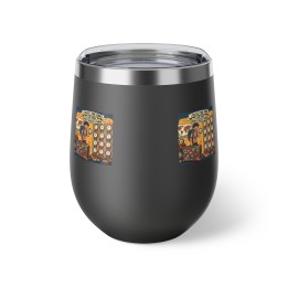 Copper Vacuum Insulated Cup 12oz - Ilustracion estilo cartoon y zonas horarias - mockup